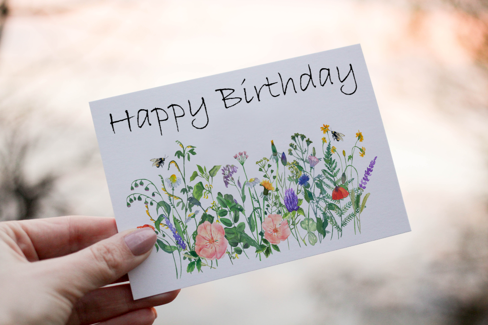 Wild Flower Birthday Card